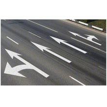 Load image into Gallery viewer, 3553-125 Mills Preformed Thermoplastic Symbol - Combo Arrow Standard Left- 12&#39;9&quot; x 7&#39;2&quot;
