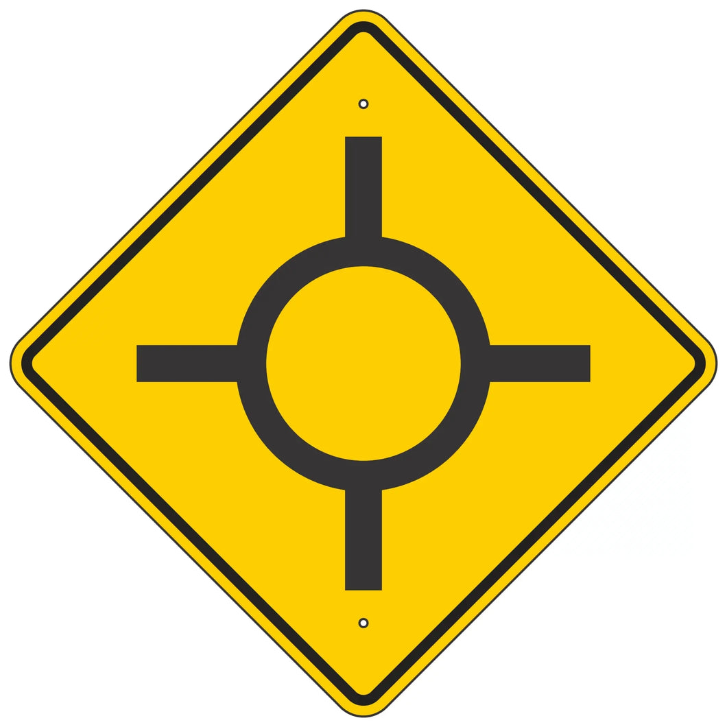 W2-6A Roundabout Intersection Warning Sign