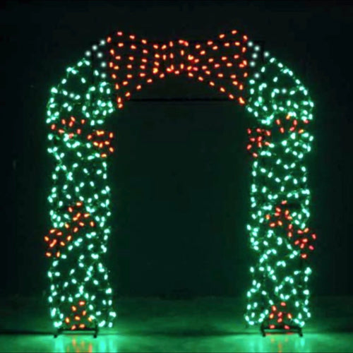 Holly Arch Lighted Yard Decoration
