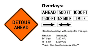 W20-2 Detour Ahead - Roll Up Sign