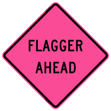 Load image into Gallery viewer, W20-7B Flagger Ahead - Roll Up Sign