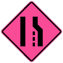 Load image into Gallery viewer, W4-2L Merge Left - Roll Up Sign