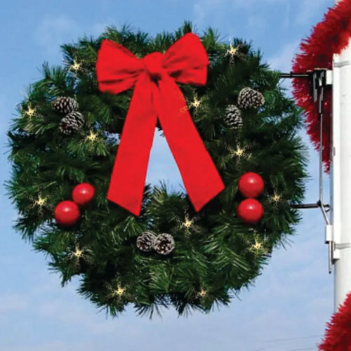 3' Natural Garland Wreath - Pole Mount Decoration