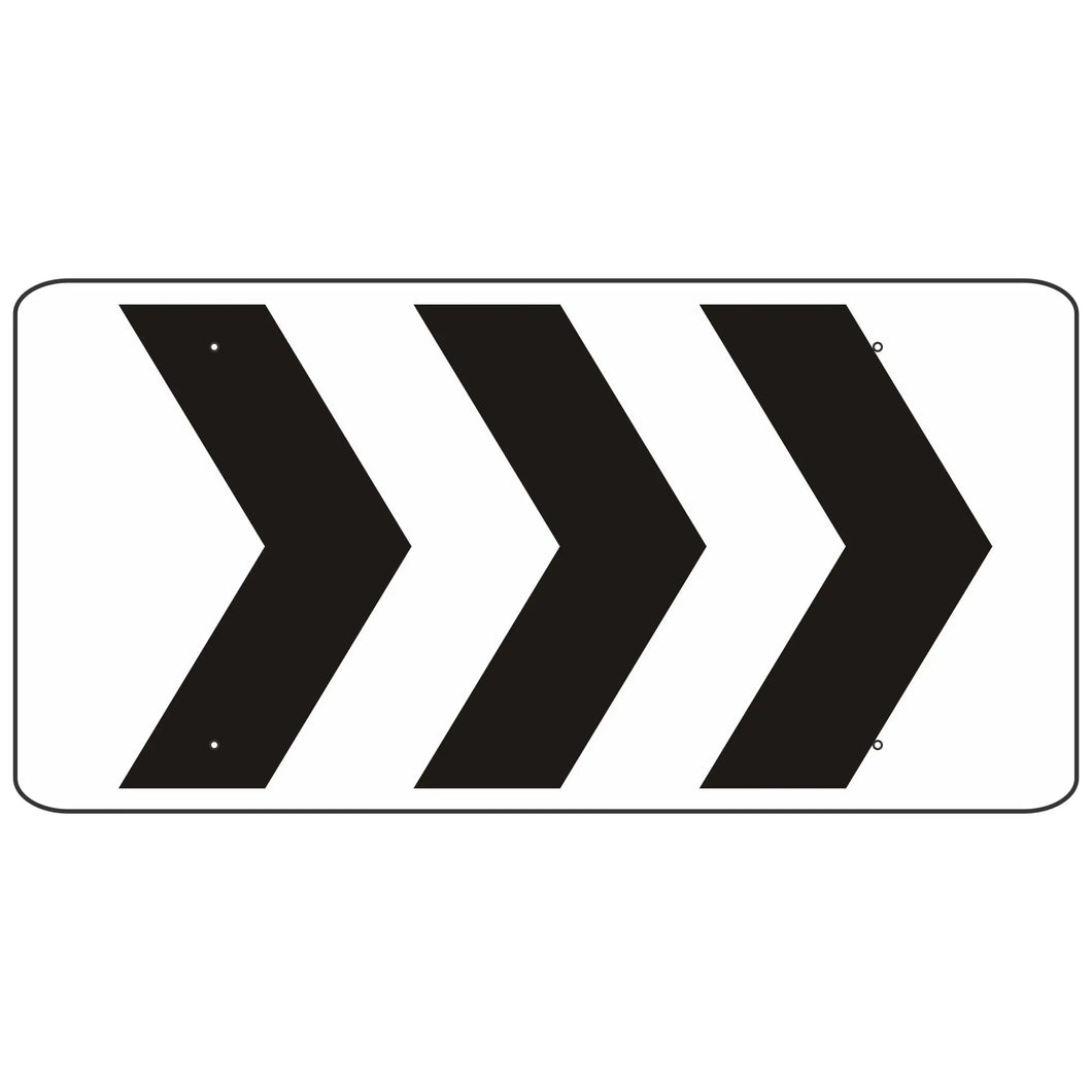 R6-4A Roundabout Directional (3 Chevrons) Sign 48