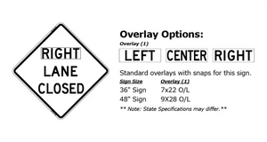 W20-5 Right Lane Closed - Roll-Up Sign