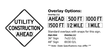 Load image into Gallery viewer, Utility Construction Ahead - Roll-Up Sign