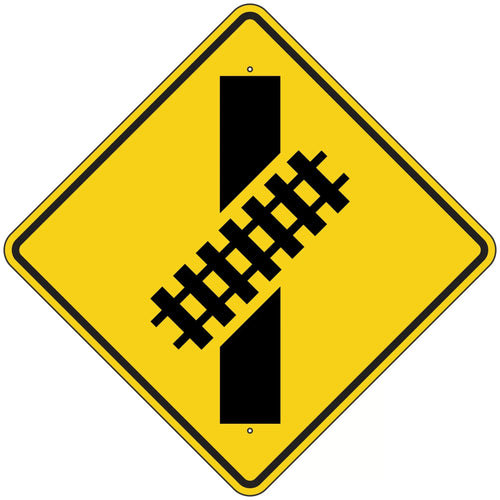 W10-12 Highway Rail Grade Skewed Crossing Sign