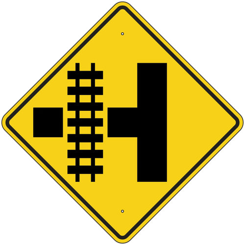 W10-3L Railroad Crossing Advanced Warning Symbol Left Sign 36