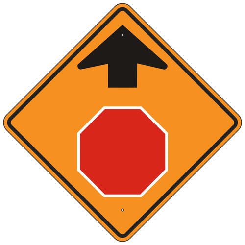W3-1 Stop Ahead Symbol Sign