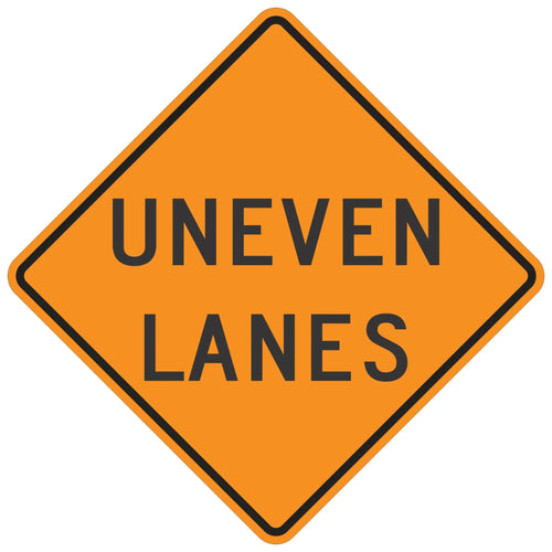 W8-11 Uneven Lanes - Roll-Up Sign