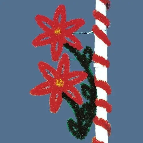 7-1/2' Garland Double Poinsettia